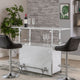 Laria Bar Table | Faux Marble | Chrome Finish | White & Silver