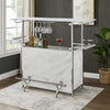 Laria Bar Table | Faux Marble | Chrome Finish | White & Silver