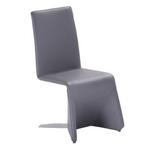 Fully Leatherette Upholstered Metal Frame Dining Chair, Set of 2, Gray
