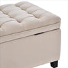 Storage Bench with Flip Button Tufted Top and Sleek Legs, Beige By Casagear Home