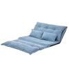 Adjustable Foldable Leisure Futon Sofa with Tufting Blue By Casagear Home BM261469