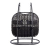 Cora Patio Swing Chair | Wicker Weave | Tubular Stand | Black BM261732