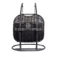Cora Patio Swing Chair | Wicker Weave | Tubular Stand | Black BM261732