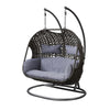 Cora Patio Swing Chair | Wicker Weave | Tubular Stand | Black BM261732