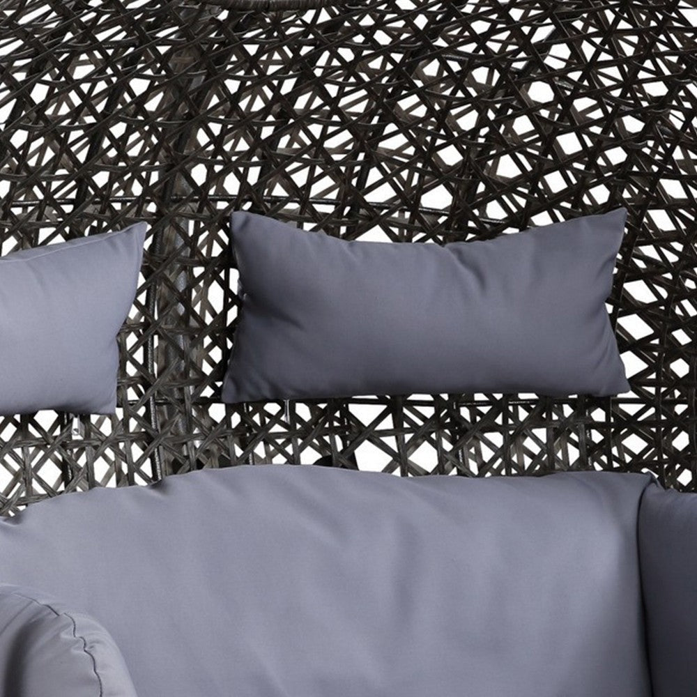 Cora Patio Swing Chair | Wicker Weave | Tubular Stand | Black BM261732