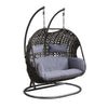 Cora Patio Swing Chair | Wicker Weave | Tubular Stand | Black BM261732