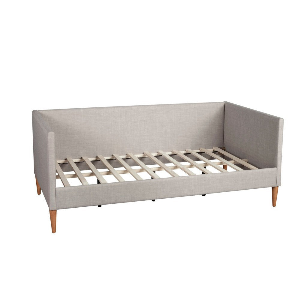 Twin Daybed with Wooden Frame and Fabric Upholstery Gray By Casagear Home BM261846