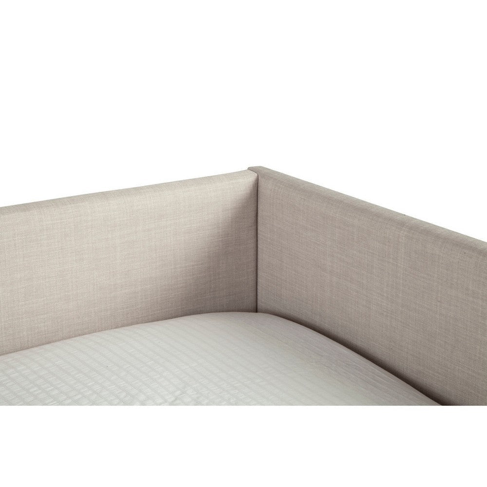 Twin Daybed with Wooden Frame and Fabric Upholstery Gray By Casagear Home BM261846