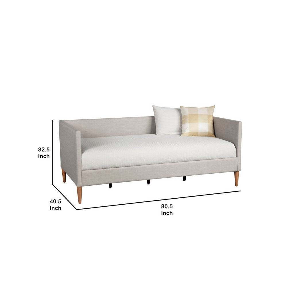 Twin Daybed with Wooden Frame and Fabric Upholstery Gray By Casagear Home BM261846