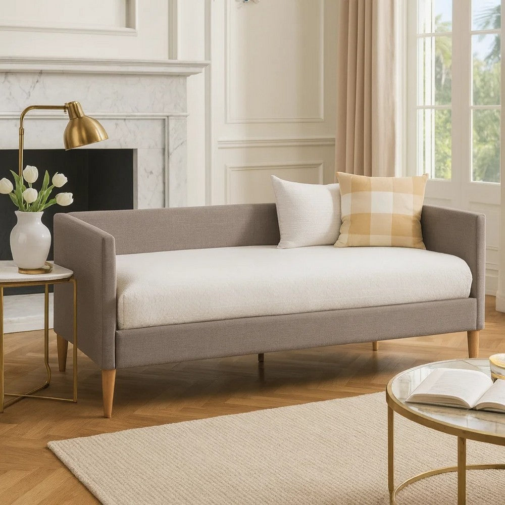 Luna Daybed | Fabric Upholstery | Wood Frame | Dark Gray