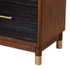 Nightstand with 2 Drawers and Round Legs, Brown and Black