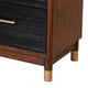 Nightstand with 2 Drawers and Round Legs, Brown and Black