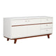 TV Console with 2 Door Cabinets and 3 Drawers, Brown and White