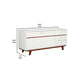 TV Console with 2 Door Cabinets and 3 Drawers, Brown and White