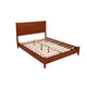 Queen Platform Bed with Panel Headboard, Cherry Brown