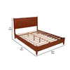 Queen Platform Bed with Panel Headboard, Cherry Brown