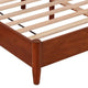 King Platform Bed with Panel Headboard, Cherry Brown