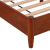 Full Platform Bed with Panel Headboard, Cherry Brown