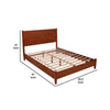 Full Platform Bed with Panel Headboard, Cherry Brown