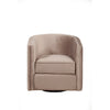 Swivel Chair with Fabric Seat and Curved Back, Light Gray