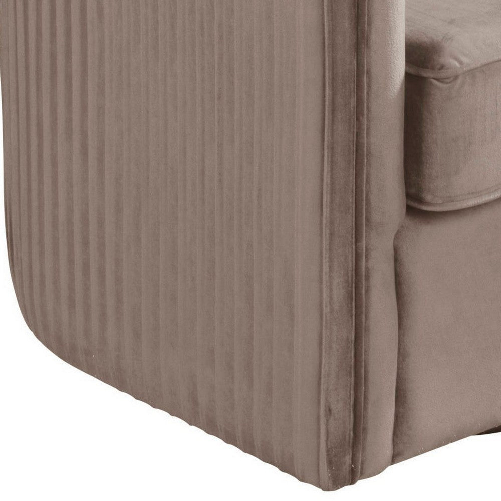 Swivel Chair with Fabric Seat and Curved Back, Light Gray