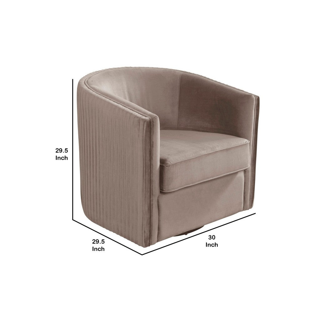 Swivel Chair with Fabric Seat and Curved Back, Light Gray