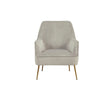 Accent Chair with T Cushioned Seat and Metal Legs, Gray