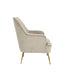 Accent Chair with T Cushioned Seat and Metal Legs, Gray