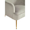 Accent Chair with T Cushioned Seat and Metal Legs, Gray