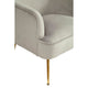 Accent Chair with T Cushioned Seat and Metal Legs, Gray