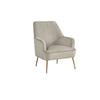 Accent Chair with T Cushioned Seat and Metal Legs, Gray
