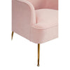 Accent Chair with T Cushioned Seat and Metal Legs, Pink