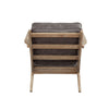 Lounge Chair with Leatherette Seat and Wooden Frame, Gray