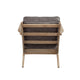 Lounge Chair with Leatherette Seat and Wooden Frame, Gray