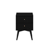 Nightstand with 2 Drawers and Angled Legs, Black
