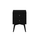 Nightstand with 2 Drawers and Angled Legs, Black