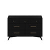 Dresser with 7 Drawers and Angled Legs, Black