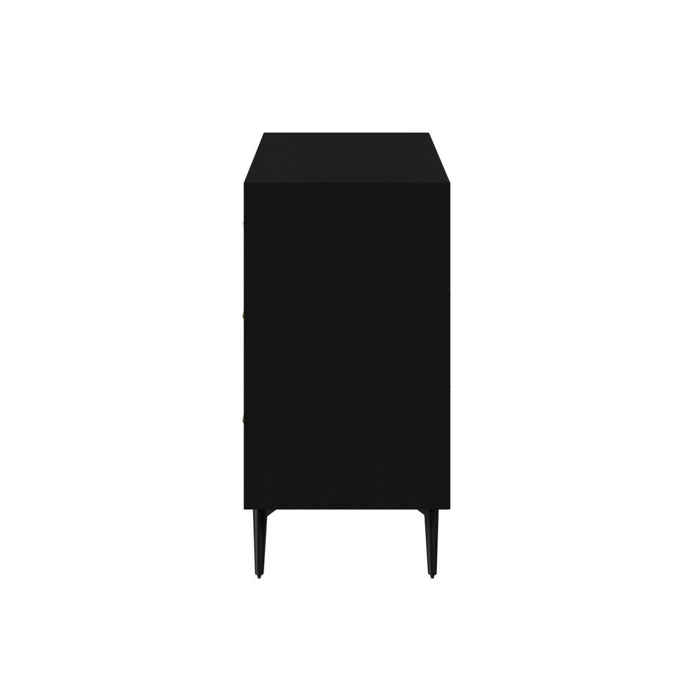 Dresser with 7 Drawers and Angled Legs, Black