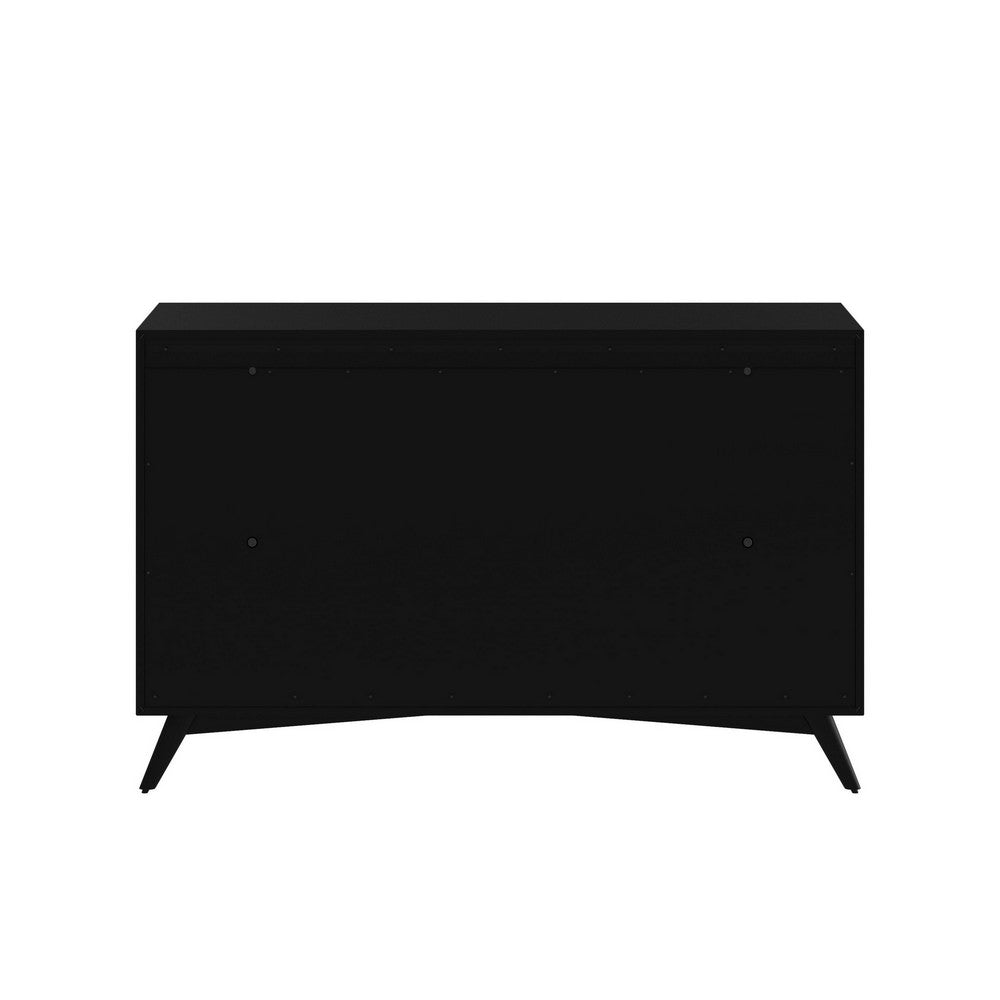Dresser with 7 Drawers and Angled Legs, Black