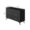 Dresser with 7 Drawers and Angled Legs, Black