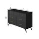 Dresser with 7 Drawers and Angled Legs, Black