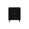 Chest with 3 Drawers and Angled Legs, Black