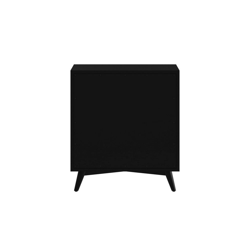 Chest with 3 Drawers and Angled Legs, Black