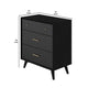 Chest with 3 Drawers and Angled Legs, Black