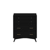 Chest with 4 Drawers and Pull Out Tray, Black