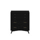 Chest with 4 Drawers and Pull Out Tray, Black