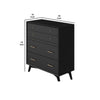 Chest with 4 Drawers and Pull Out Tray, Black