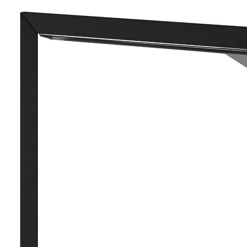Mirror with Rectangular Wooden Encasing, Black