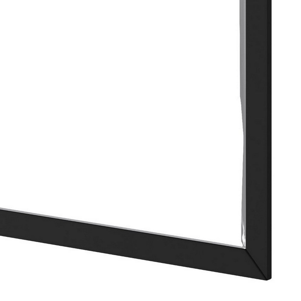 Mirror with Rectangular Wooden Encasing, Black