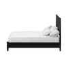 King Panel Bed with Rectangular Headboard, Black